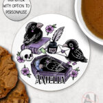 20535 nevermore raven gothic coaster 2