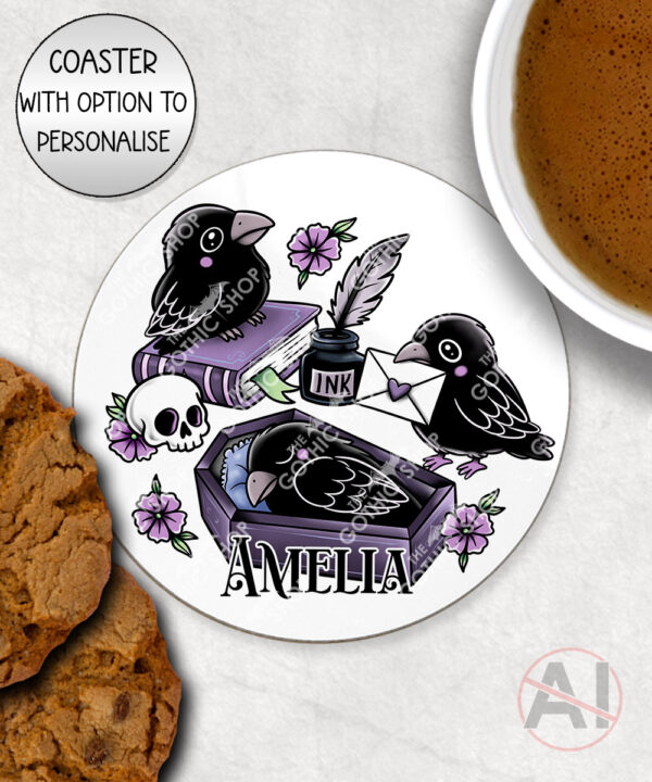 20535 nevermore raven gothic coaster 2