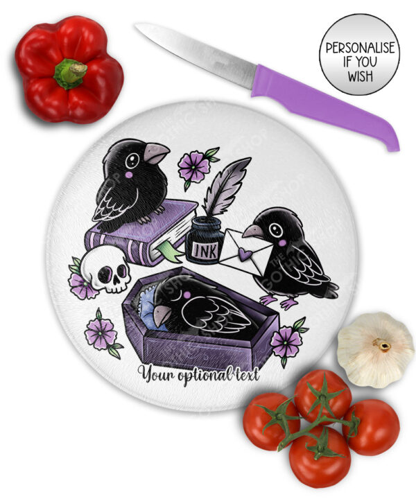 20540 nevermore raven gothic chopping board 2
