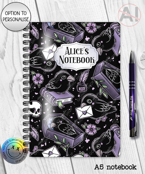 20541 nevermore raven gothic notebook 1