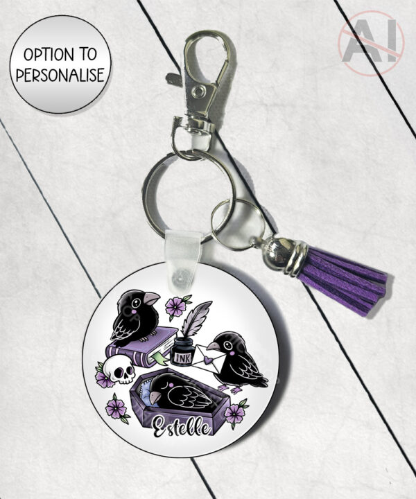 20546 nevermore raven gothic keyring 2