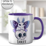 celestial moth & skull gothic mug and/or coaster optional to personalise