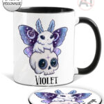 celestial moth & skull gothic mug and/or coaster optional to personalise