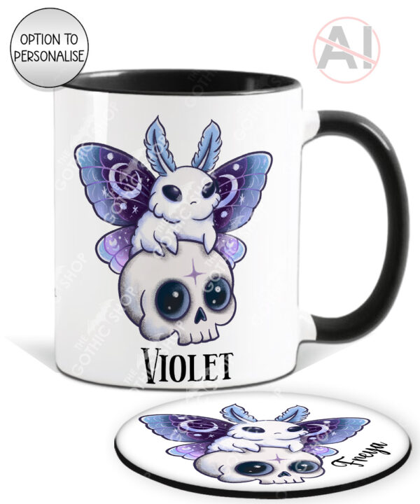 celestial moth & skull gothic mug and/or coaster optional to personalise