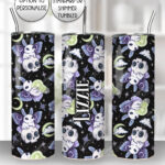 celestial moth & skull gothic straight tumbler option to personalise