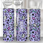 20550 purple leopard skulls gothic tumbler 1