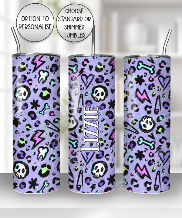 20550 purple leopard skulls gothic tumbler 1