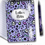 20552 purple leopard skulls gothic notebook 3