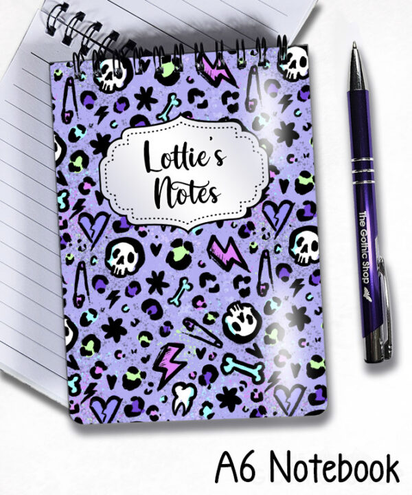 20552 purple leopard skulls gothic notebook 3