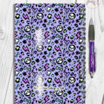 20552 purple leopard skulls gothic notebook 4