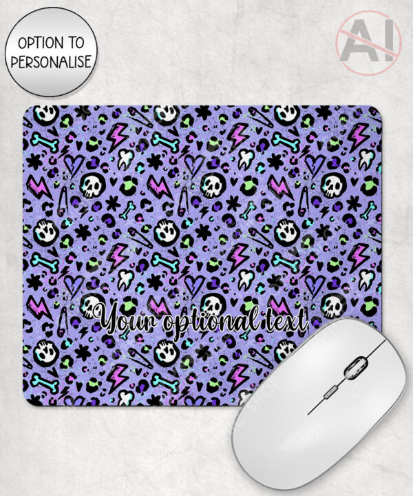20553 purple leopard skulls gothic mousemat 1