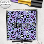 20554 purple leopard skulls gothic mirror 2