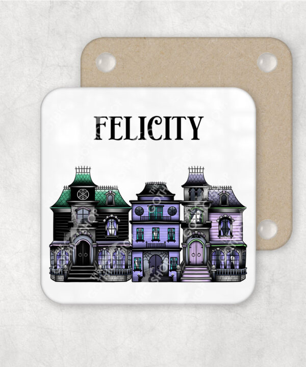 haunted houses gothic halloween mug and/or coaster optional to personalise