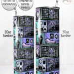 haunted manor gothic house halloween straight tumbler option to personalise