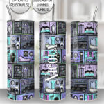 haunted manor gothic house halloween straight tumbler option to personalise