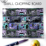 haunted manor gothic house halloween glass chopping board option to personalise