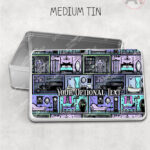 haunted manor gothic house halloween storage tin option to personalise