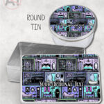 haunted manor gothic house halloween storage tin option to personalise