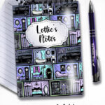 haunted manor gothic house halloween notebook journal option to personalise