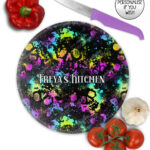 20582 neon skulls gothic chopping board 1