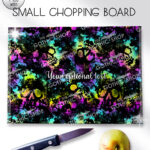 20582 neon skulls gothic chopping board 2