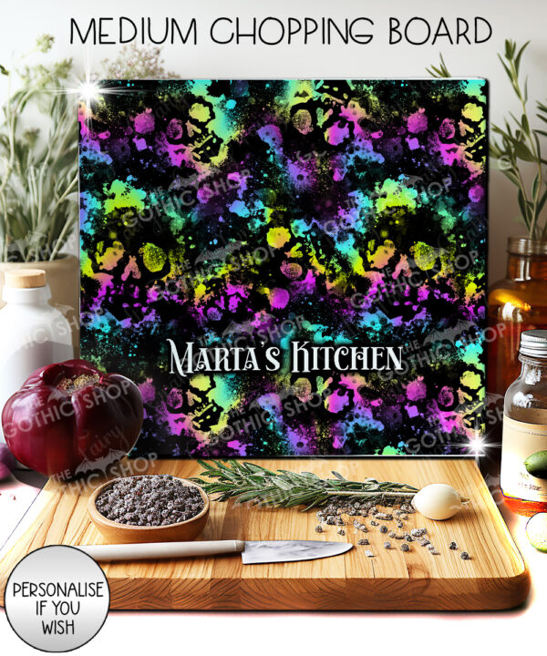 20582 neon skulls gothic chopping board 3