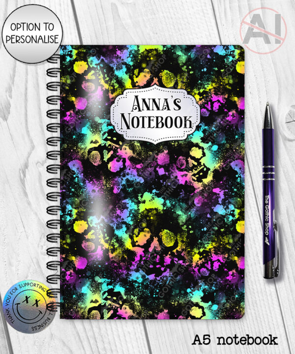 20584 neon skulls gothic notebook 1