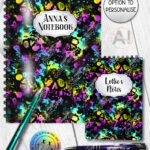 20584 neon skulls gothic notebook 3