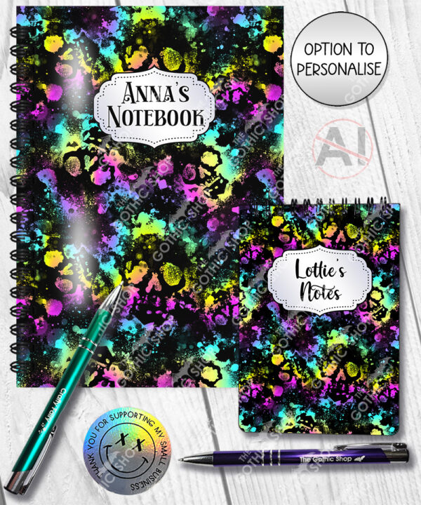 20584 neon skulls gothic notebook 3