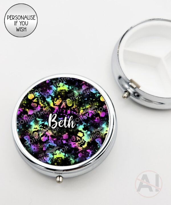 20587 neon skulls gothic pill box 1