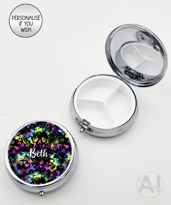 20587 neon skulls gothic pill box 2