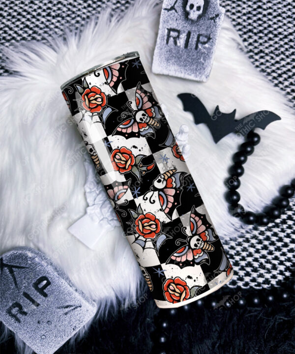 skull butterflies and tattoo roses gothic20oz tumbler