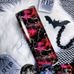 bats & stormy skies gothic straight tumbler option to personalise