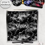 bats & stormy skies gothic compact mirror option to personalise
