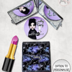 bats & stormy skies gothic compact mirror option to personalise