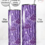 winter bats purple gothic halloween straight tumbler option to personalise