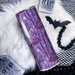 winter bats purple gothic halloween straight tumbler option to personalise