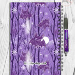 winter bats purple gothic halloween notebook journal option to personalise