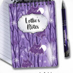 winter bats purple gothic halloween notebook journal option to personalise