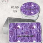 winter bats purple gothic halloween storage tin option to personalise