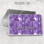 winter bats purple gothic halloween storage tin option to personalise