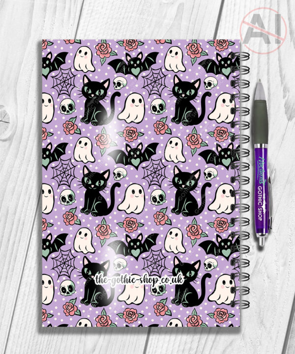 20608 cats bats purple gothic notepad 2