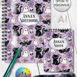 20608 cats bats purple gothic notepad 3