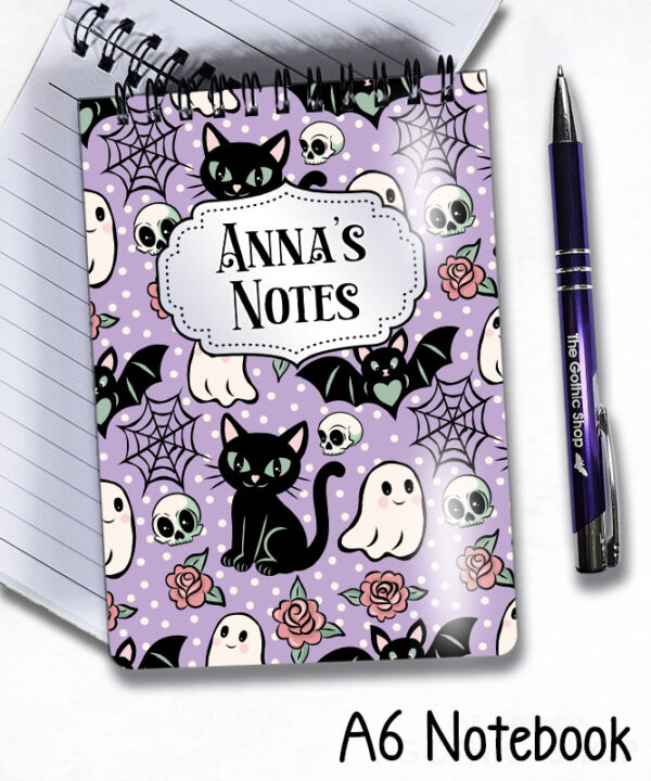 20608 cats bats purple gothic notepad 4