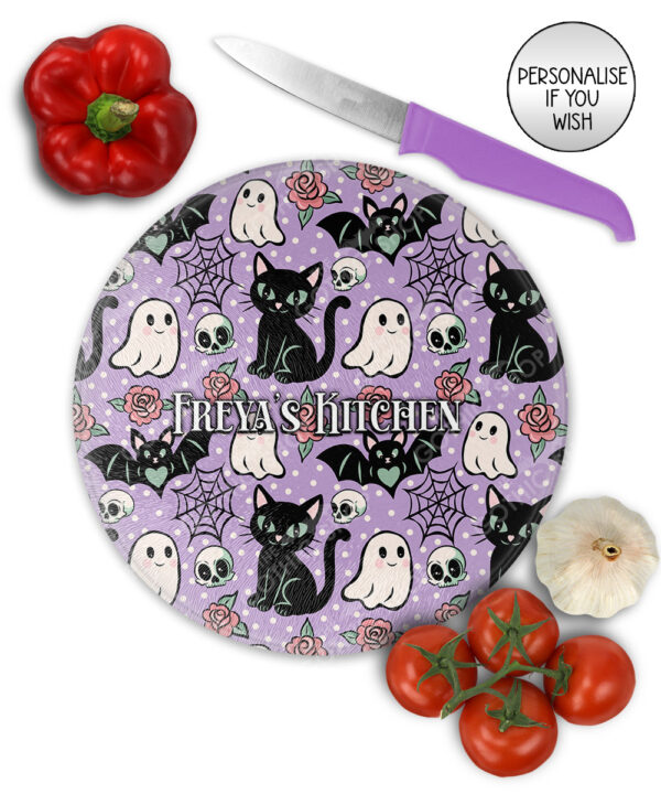 20611 cats bats purple gothic chopping board 3