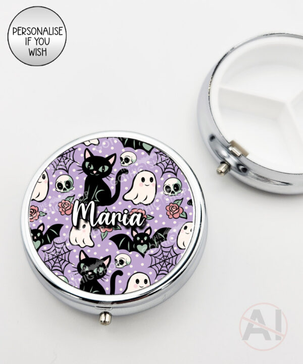 20613 cats bats purple gothic pill box 1