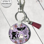 20614 cats bats purple gothic keyring 1