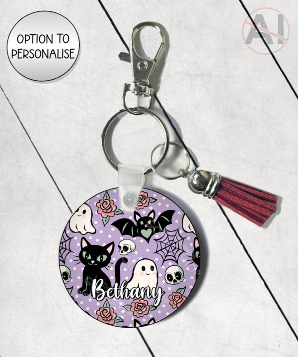 20614 cats bats purple gothic keyring 1