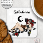 20624 goth lady personalised coaster 1