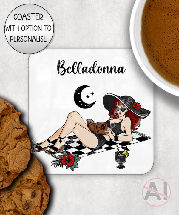 20624 goth lady personalised coaster 1
